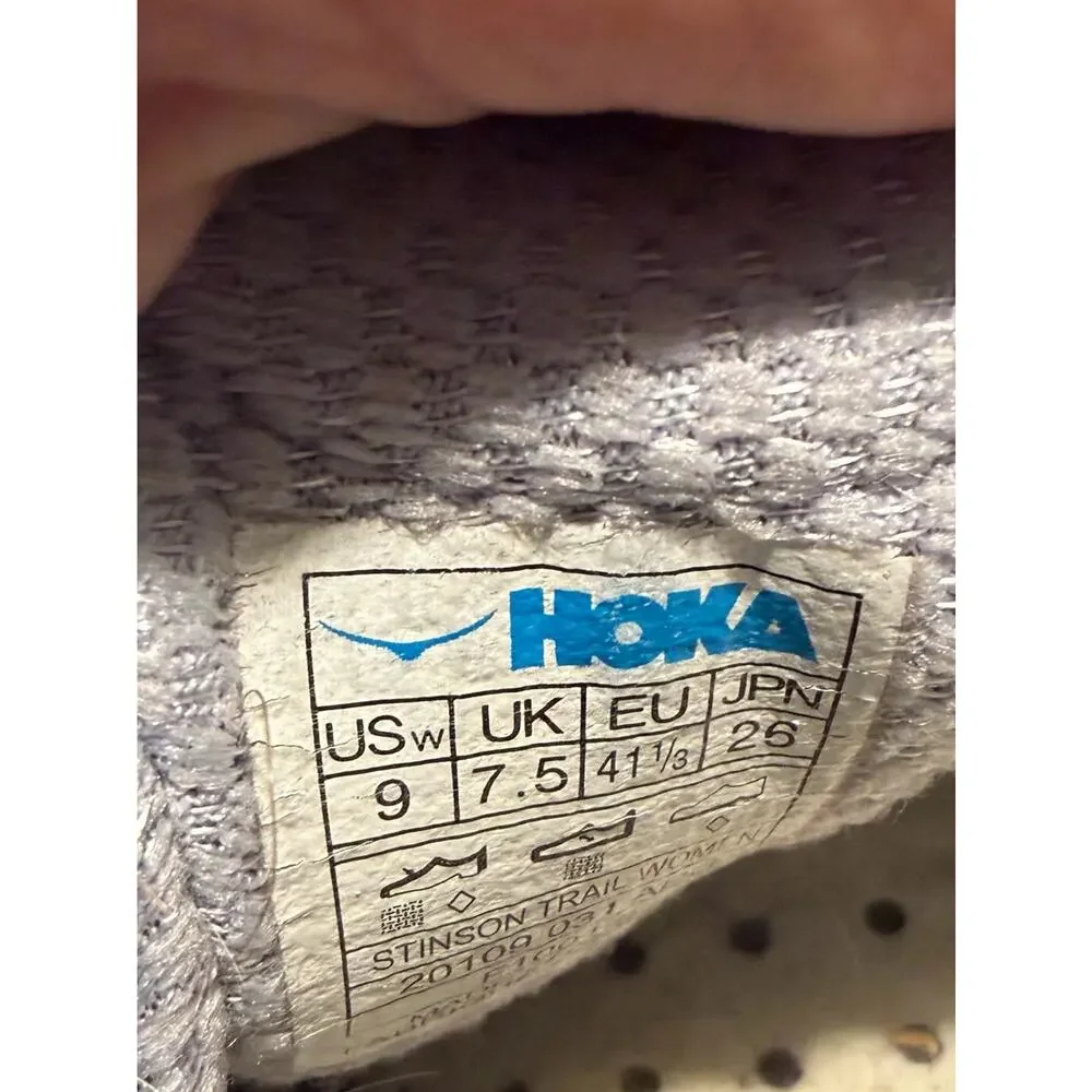 Hoka One One Gray and Blue Women's Athletic Shoes 9